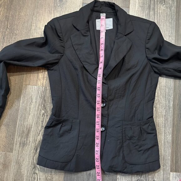 Classiques Entier Blazer Womens Black Size 4 Pleated Pockets 2 Botton Shoulder - Picture 6 of 10